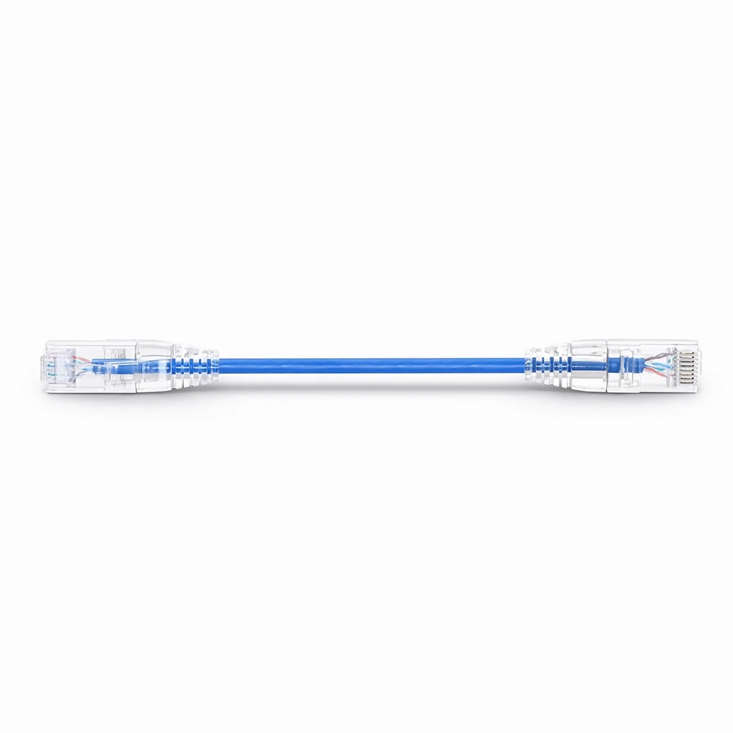 1ft (0.3m) Cat6a 28AWG Snagless Unshielded (U/UTP) PVC CM Small Diameter High-Flex Ethernet Network Patch Cable, Blue ,10Pcs/pack