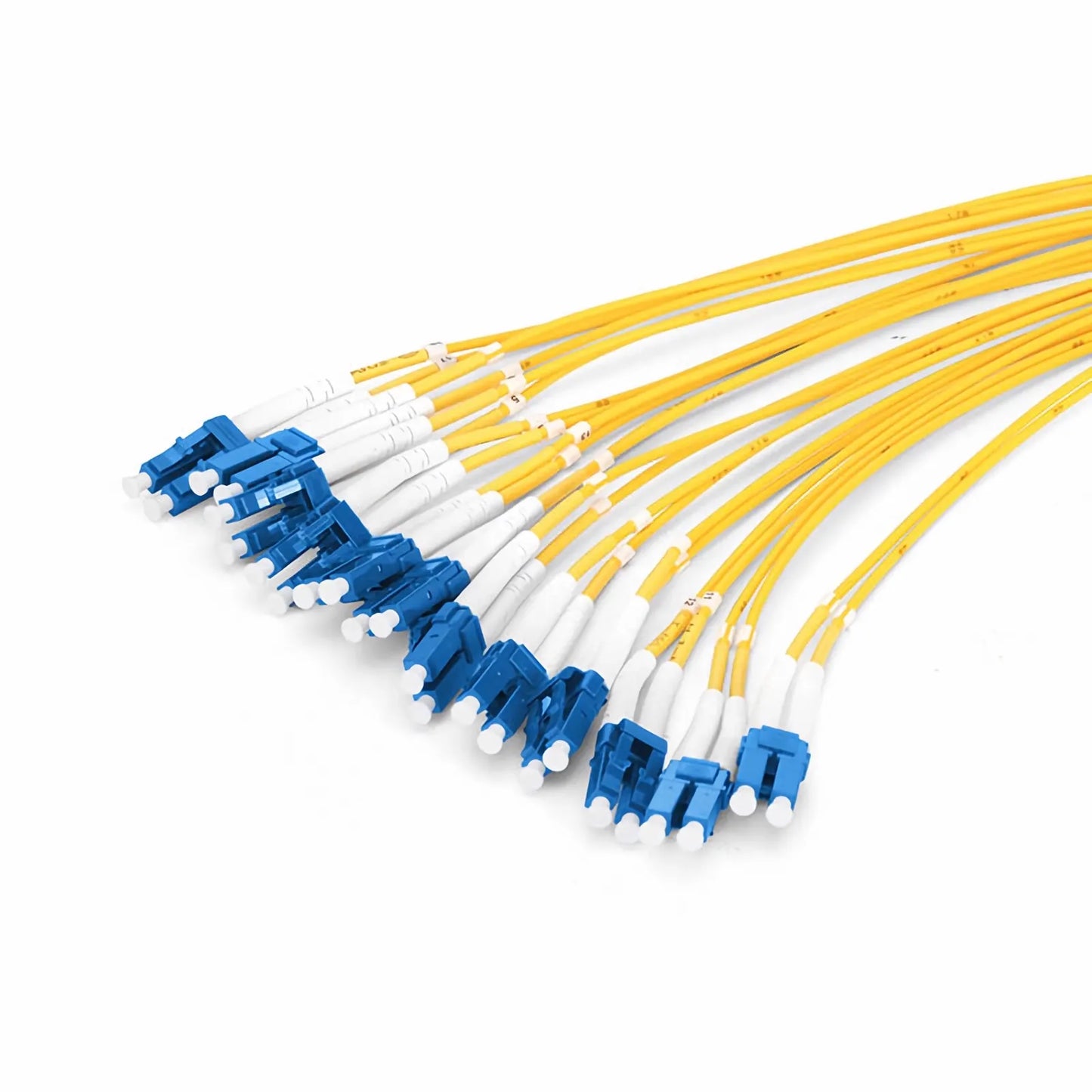 2m (7ft) LC UPC to LC UPC Duplex OS2 Single Mode Riser (OFNR) 24 Fibers Indoor Tight-Buffered Breakout Cable