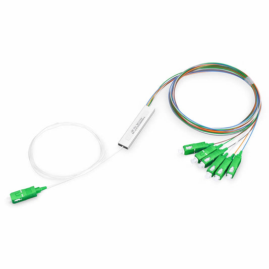 1 x 6 PLC Fiber Splitter, Mini Module, 900μm, SC/APC, Singlemode