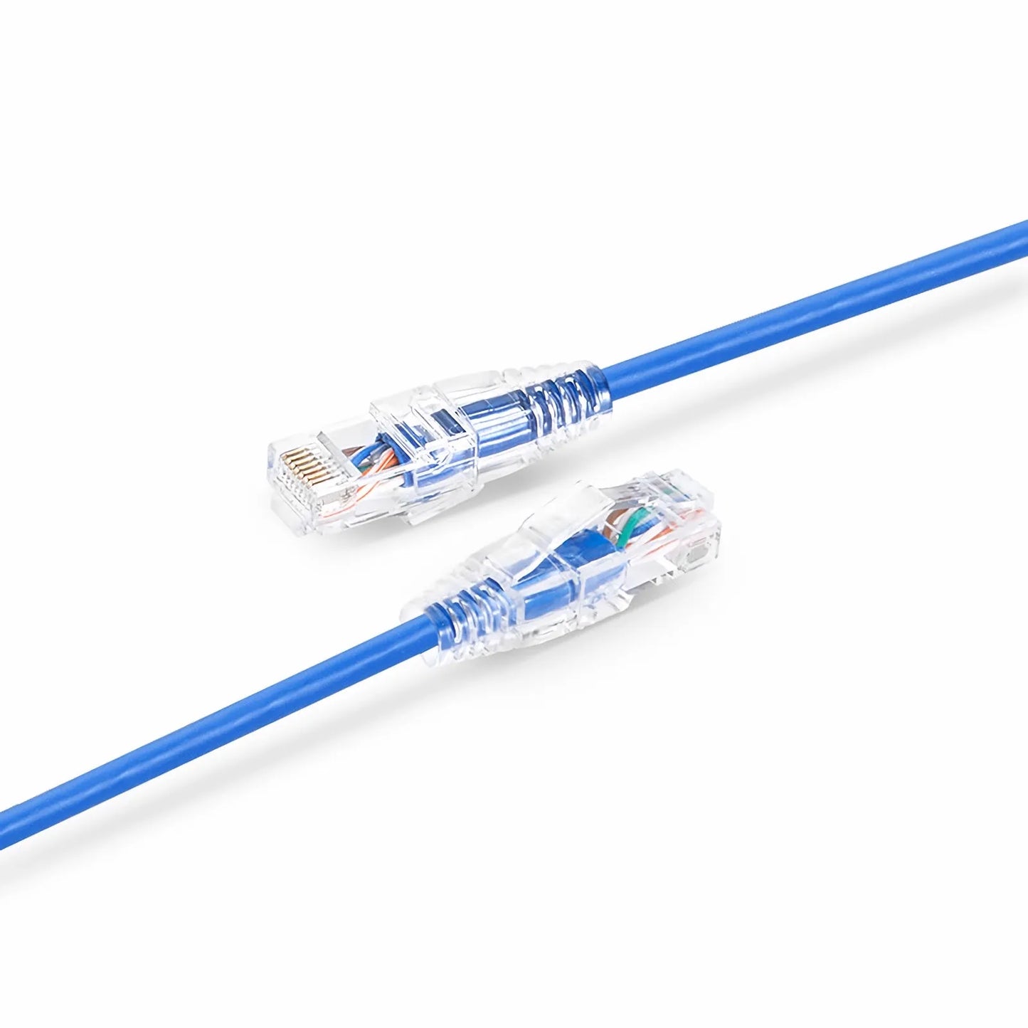 6in (0.15m) Cat6a 28AWG Snagless Unshielded (U/UTP) PVC CM Small Diameter High-Flex Ethernet Network Patch Cable, Blue