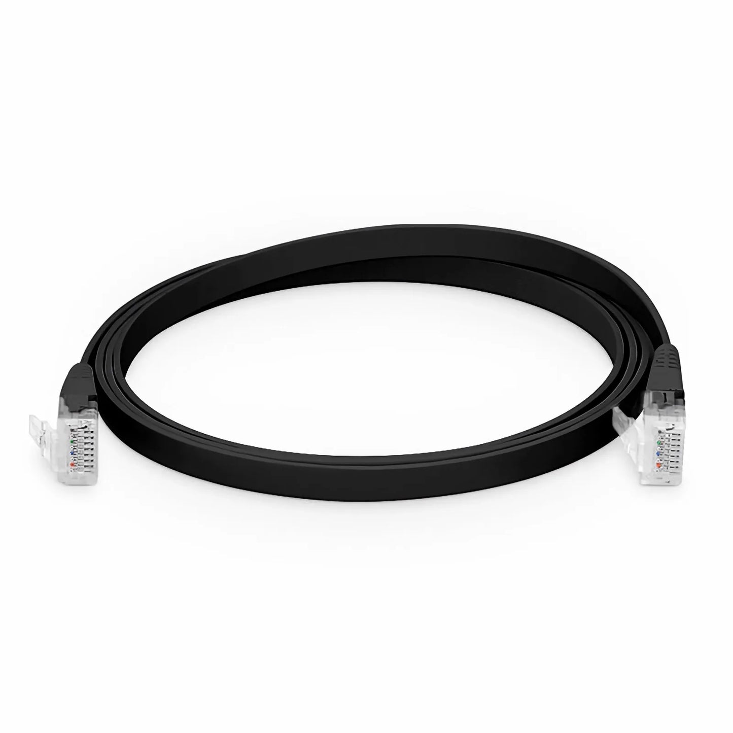 3ft (0.9m) Flat Cat6 32AWG Snagless Unshielded (U/UTP) PVC Ethernet Network Patch Cable, Black