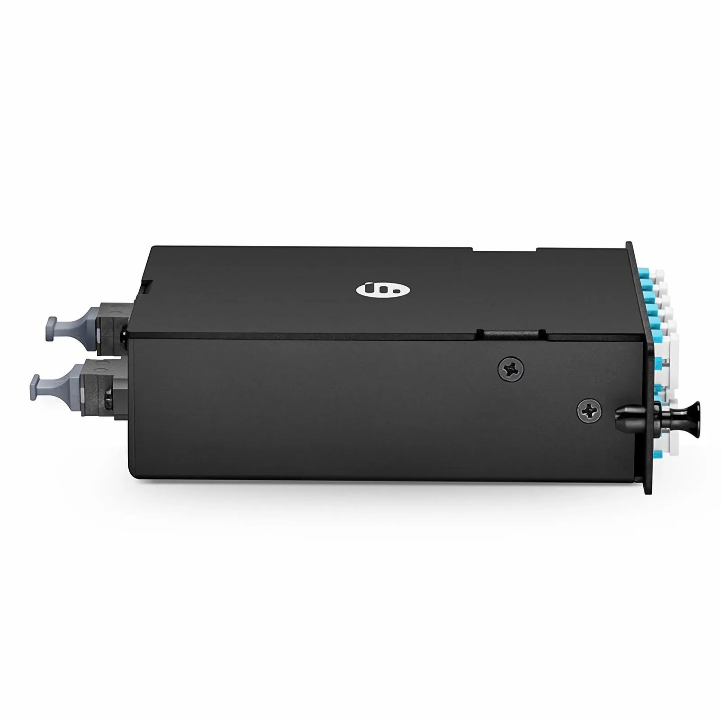 FHD™ MTP®-LC Cassette, OM4 Multimode, Universal, 24 Fibers, 2 x MTP®-12 (Male) to 12 x LC Duplex (Aqua), 0.35dB Max.