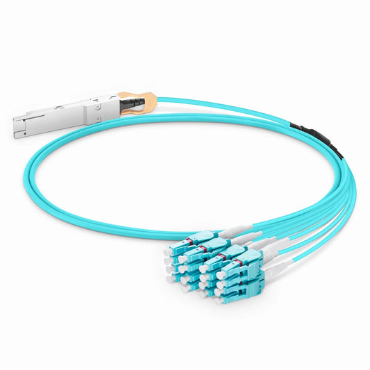 5m (16ft) Generic Compatible 200G QSFP-DD 8 x 25G NRZ to 8 x 25G LC Duplex Active Optical Breakout Cable