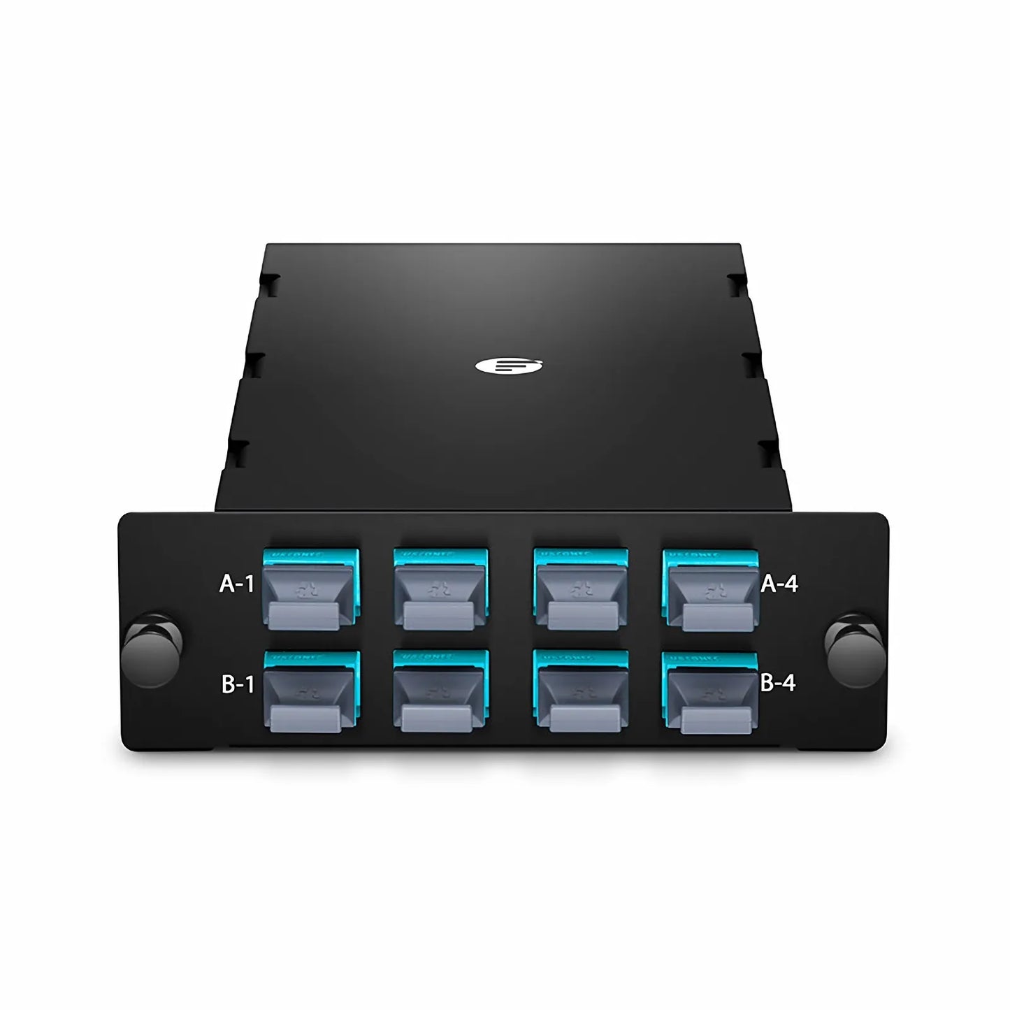 FHD™ 8 x MTP®-8 Mesh Cassette, 64 Fibers OM4 Multimode, Universal, 8 x 8F MTP® to 8 x 8F MTP® (Aqua), 0.35dB Max.