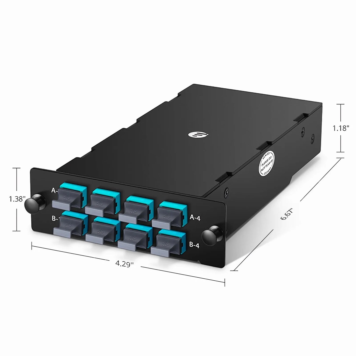 FHD™ 8 x MTP®-8 Mesh Cassette, 64 Fibers OM4 Multimode, Universal, 8 x 8F MTP® to 8 x 8F MTP® (Aqua), 0.35dB Max.