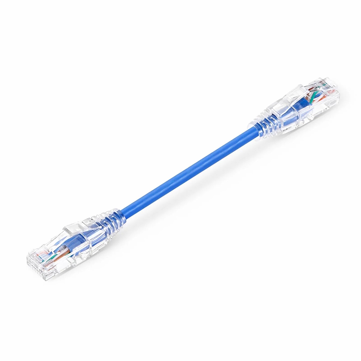 6in (0.15m) Cat6 28AWG Snagless Unshielded (U/UTP) PVC CM Small Diameter High-Flex Ethernet Network Patch Cable, Blue