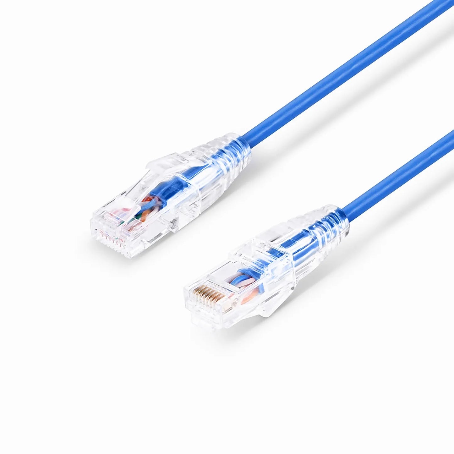 100ft (30.5m) Cat6 28AWG Snagless Unshielded (U/UTP) PVC CM Small Diameter High-Flex Ethernet Network Patch Cable, Blue
