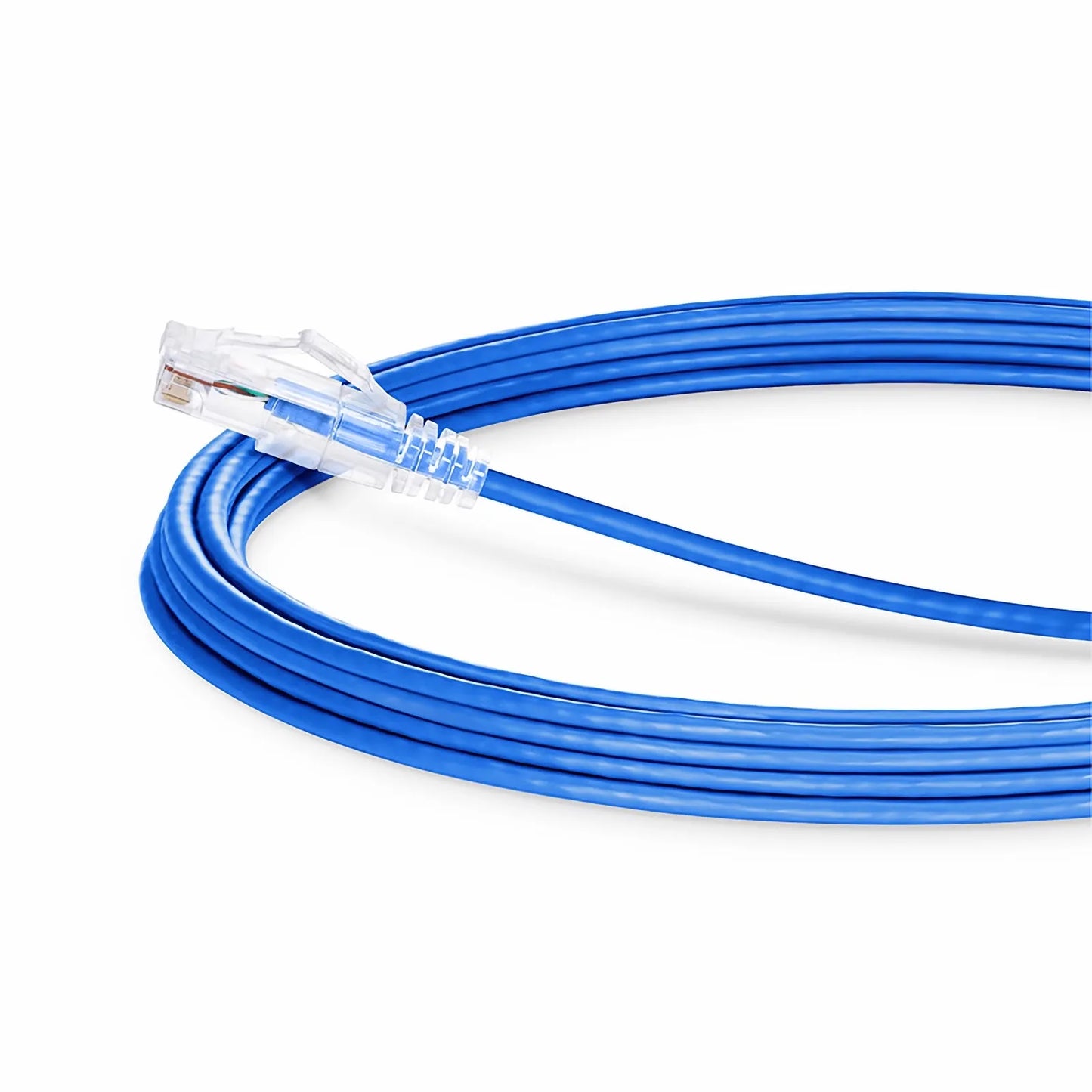100ft (30.5m) Cat6 28AWG Snagless Unshielded (U/UTP) PVC CM Small Diameter High-Flex Ethernet Network Patch Cable, Blue
