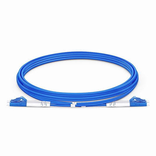 3m (10ft) Armored Fiber Patch Cable, 2 Fibers, LC UPC Duplex to LC UPC Duplex, Single Mode (OS2), LSZH, 3.0mm, Blue