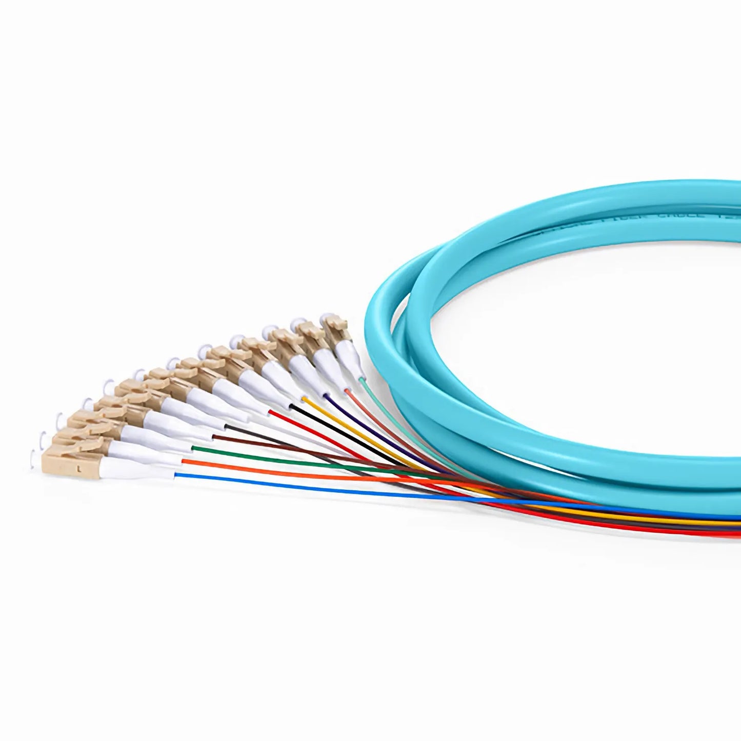 1.5m (5ft) Fiber Pigtail, LC UPC to Unterminated, 12 Fibers, Bunch, OS2 Single Mode, PVC (Unrated), 0.9mm, Yellow