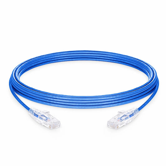 100ft (30.5m) Cat6 28AWG Snagless Unshielded (U/UTP) PVC CM Small Diameter High-Flex Ethernet Network Patch Cable, Blue