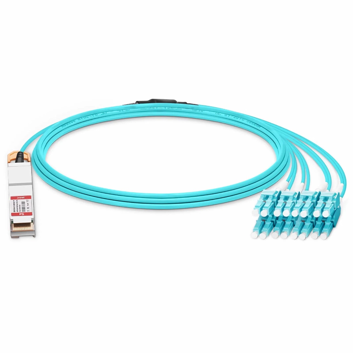 30m (98ft) Generic Compatible 200G QSFP-DD 8 x 25G NRZ to 8 x 25G LC Duplex Active Optical Breakout Cable