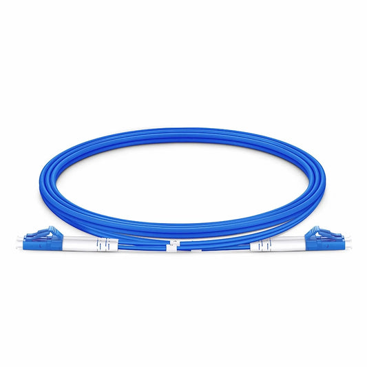 1m (3ft) Armored Fiber Patch Cable, 2 Fibers, LC UPC Duplex to LC UPC Duplex, Single Mode (OS2), LSZH, 3.0mm, Blue