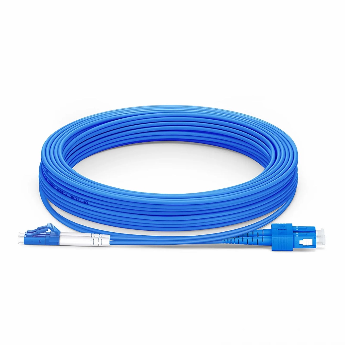 10m (33ft) Armored Fiber Patch Cable, 2 Fibers, LC UPC Duplex to SC UPC Duplex, Single Mode (OS2), LSZH, 3.0mm, Blue