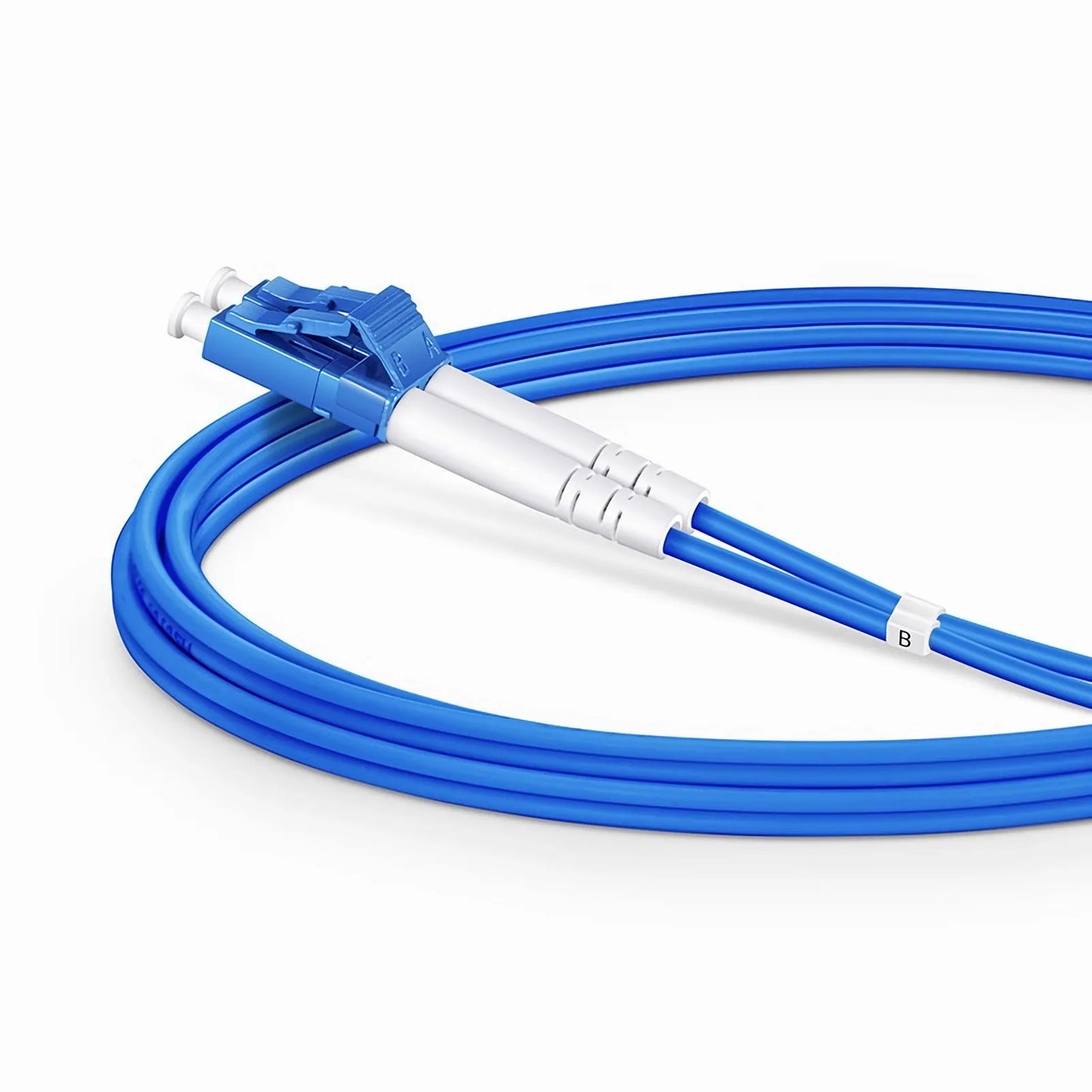 3m (10ft) Armored Fiber Patch Cable, 2 Fibers, LC UPC Duplex to LC UPC Duplex, Single Mode (OS2), LSZH, 3.0mm, Blue