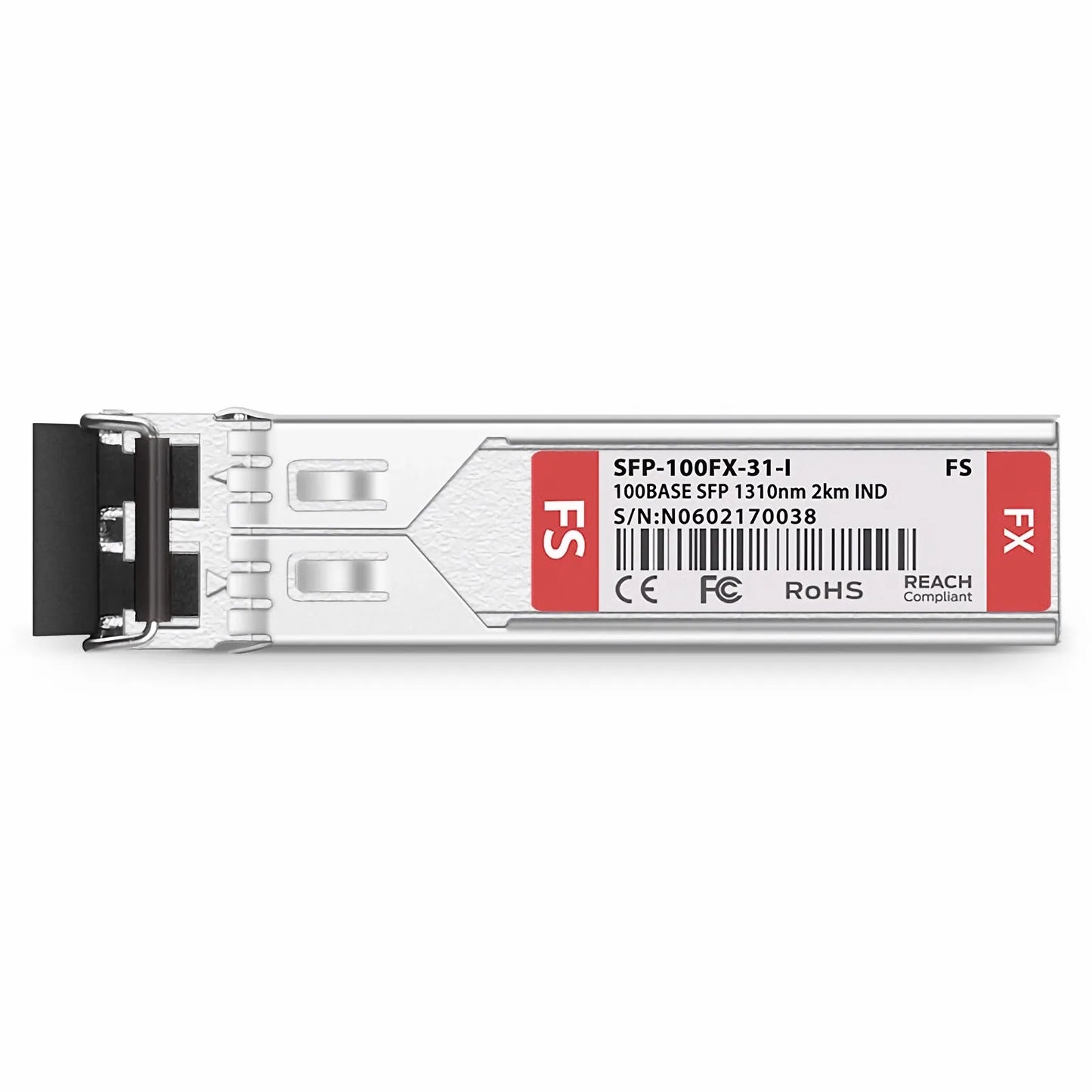 100BASE-FX SFP 1310nm 2km DOM Duplex LC MMF Optical Transceiver Module for FS Switches (Industrial)