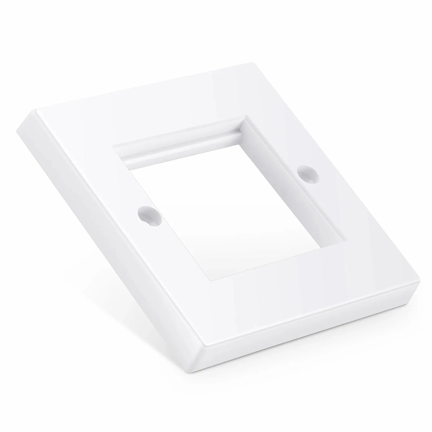 British-Style Single Gang Faceplate Frame, 2 Ports, White, 3.39'' x 3.39''