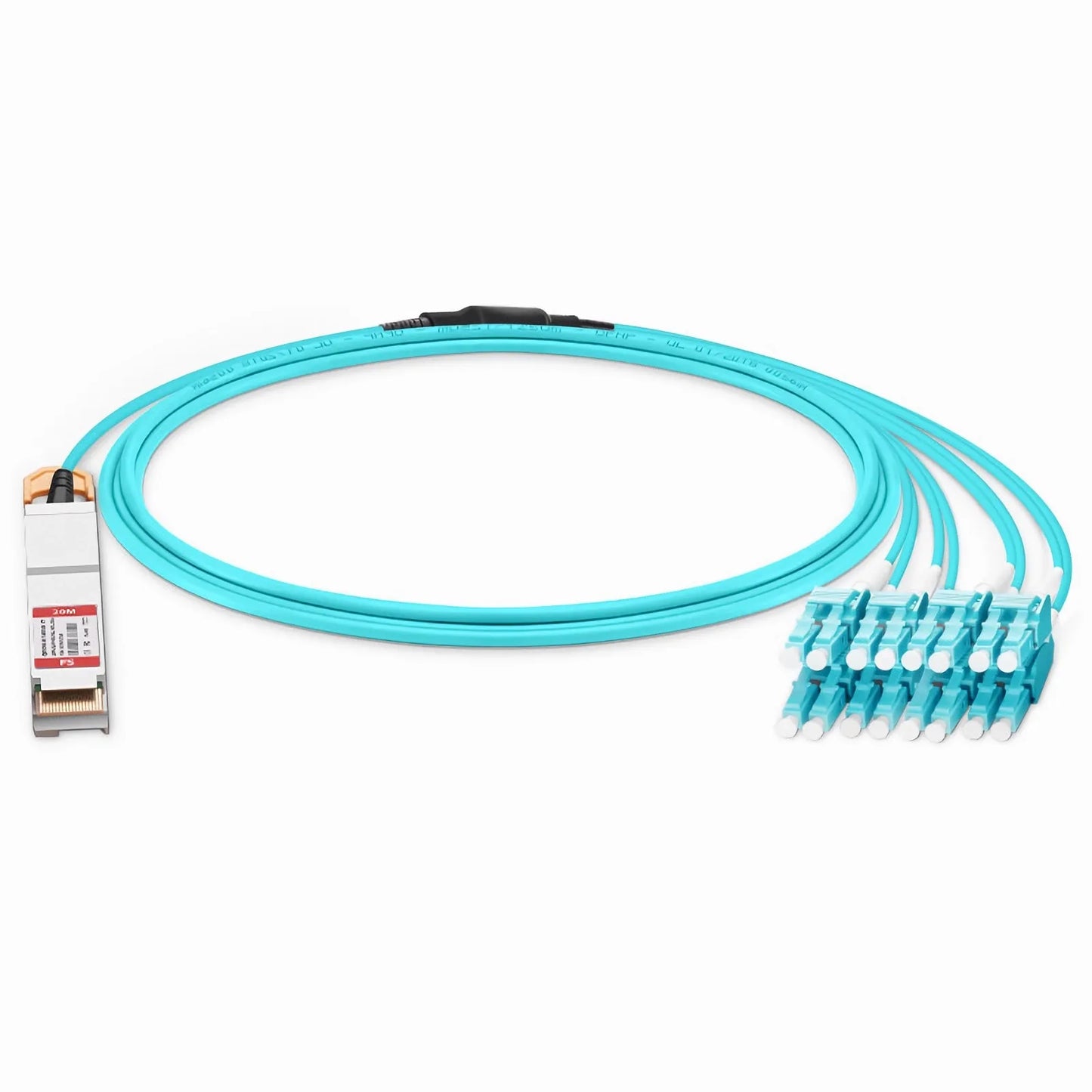 20m (66ft) Generic Compatible 200G QSFP-DD 8 x 25G NRZ to 8 x 25G LC Duplex Active Optical Breakout Cable