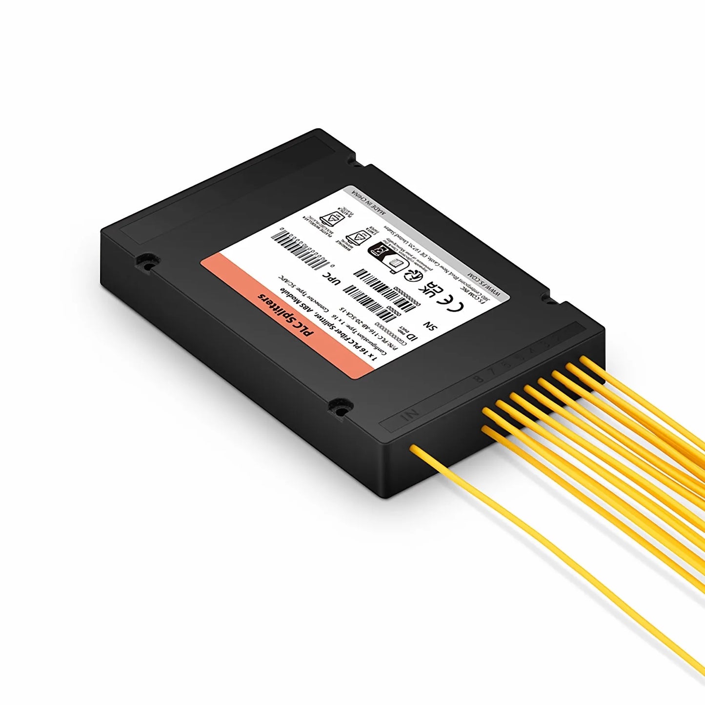 1 x 16 PLC Fiber Splitter, Splice/Pigtailed ABS Module, 2.0mm, SC/APC, Singlemode
