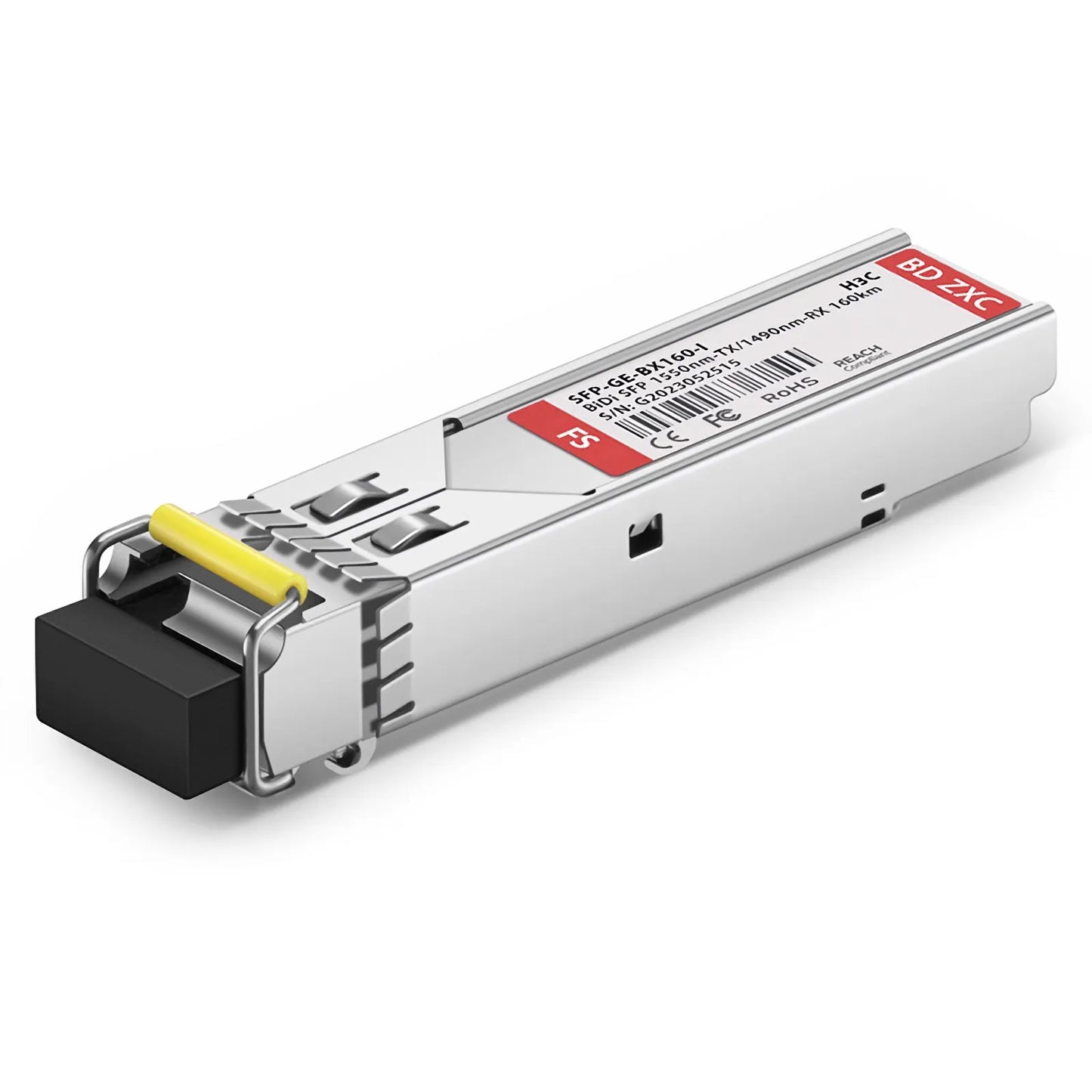 H3C Compatible 1000BASE-BX-D SFP BiDi 1550nm-TX/1490nm-RX 160km DOM Simplex LC/UPC SMF Optical Transceiver Module (Industrial)