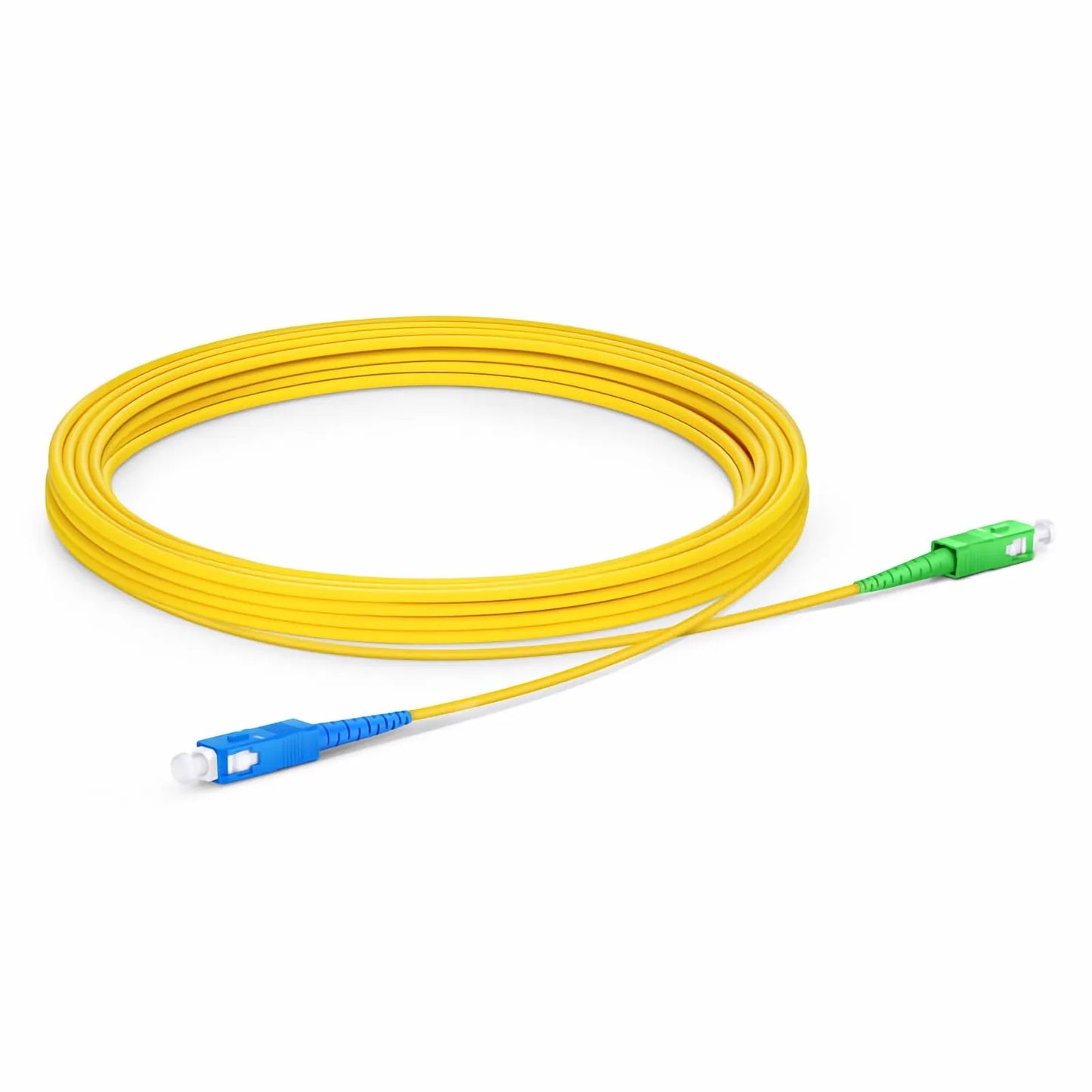 7m (23ft) Fiber Patch Cable, 1 Fiber, SC UPC Simplex to SC APC Simplex, Single Mode (OS2), Riser (OFNR), 2.0mm, Tight-Buffered, Yellow