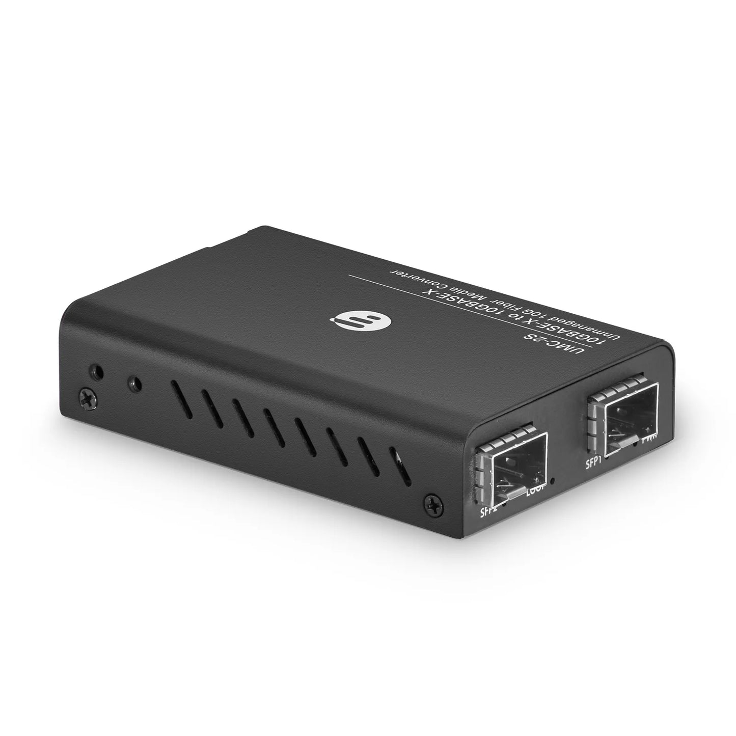 Mini Unmanaged 1x 10GBase-X to 1x 10GBase-X 2SFP+ 10Gigabit Fiber Media Converter, European Plug Standard