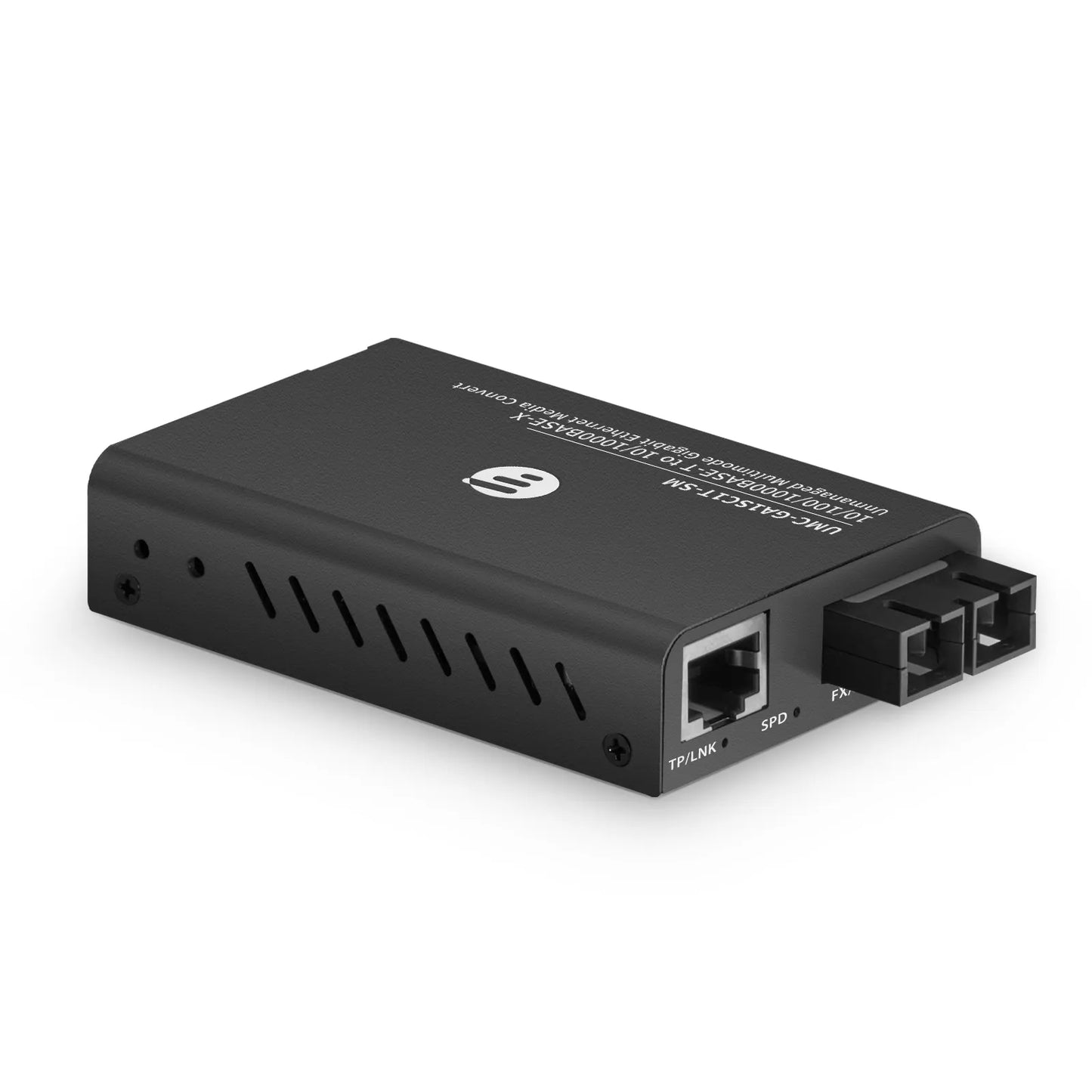 Mini Unmanaged 1x 10/100/1000Base-T RJ45 to 1x 100/1000Base-X Single Mode SC 1310nm 10km Gigabit Ethernet Media Converter, British Plug Standard