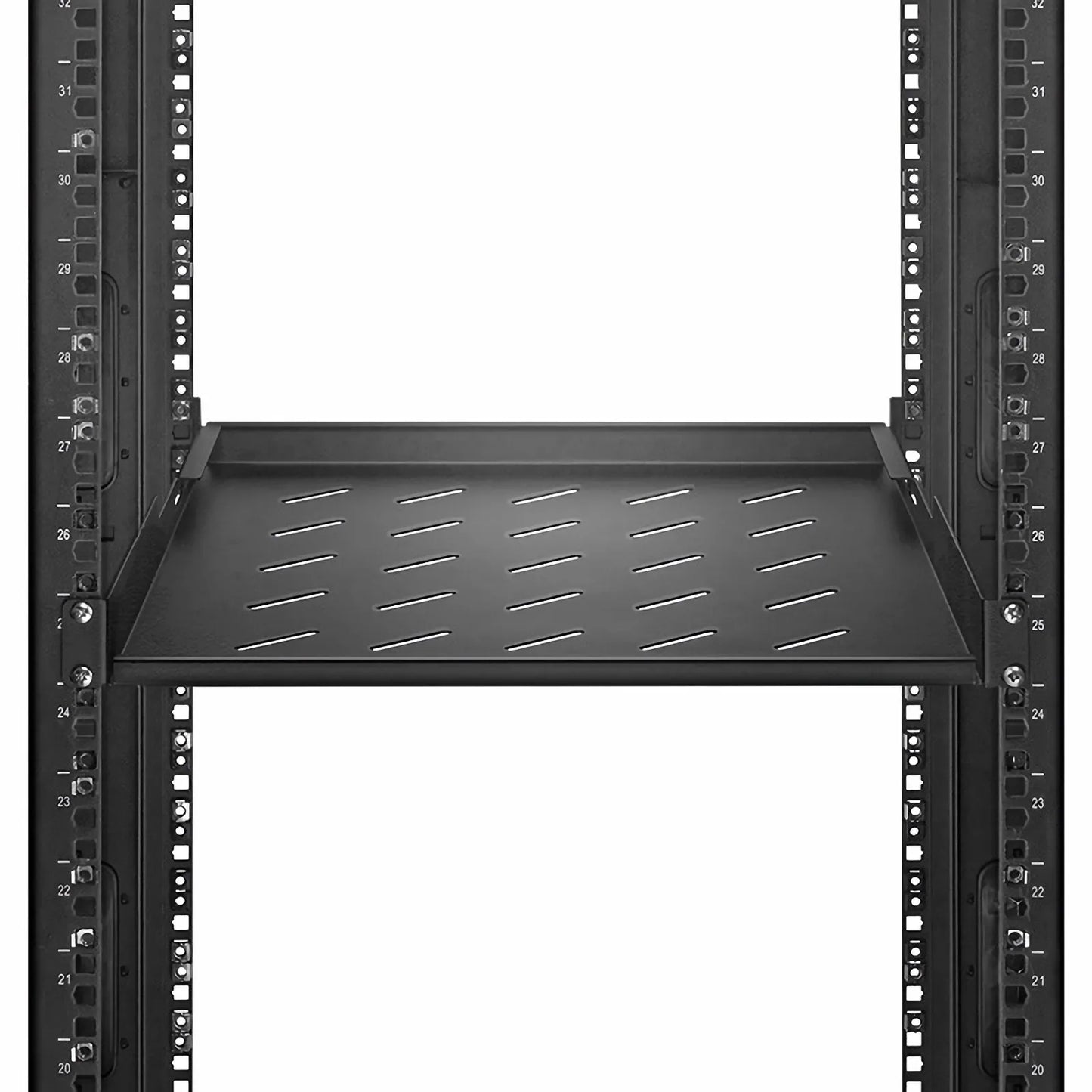 1U 19'' Vented Cantilever Fixed Shelf, SPCC, 21"(550mm) Deep, 132lbs (60kg) Capacity