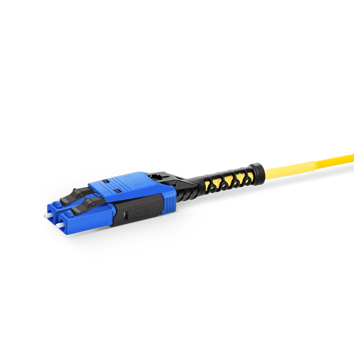 10m (33ft) Fiber Patch Cable, 2 Fibers, LC UPC Duplex to LC UPC Duplex Flat Clip with Push-Pull Boot Uniboot, Single Mode (OS2), Riser (OFNR), 2.0mm, Yellow