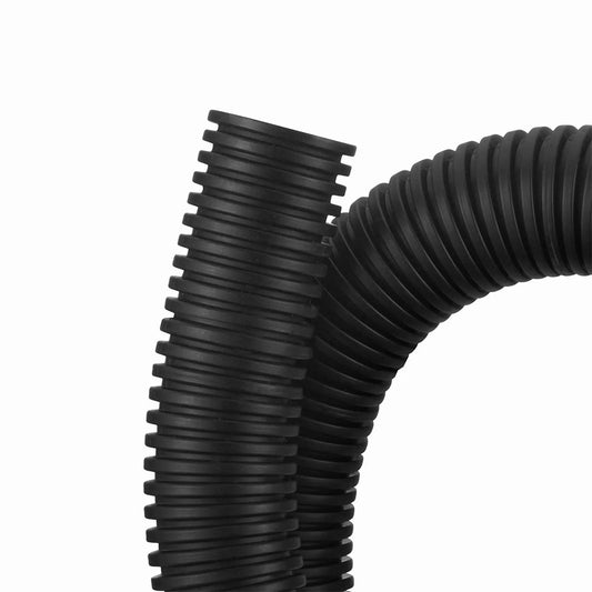 25m (82ft) Black Flame Retardant Polypropylene Convoluted Tubing, 19mm Inside Diameter