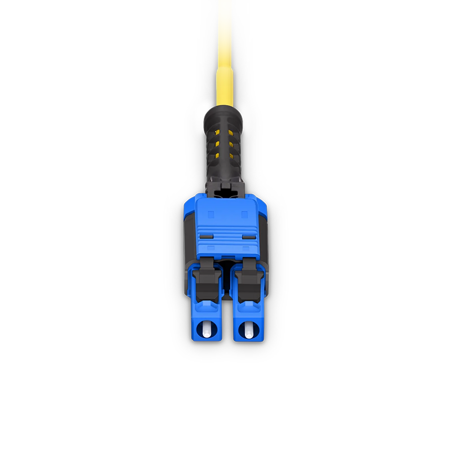 10m (33ft) Fiber Patch Cable, 2 Fibers, LC UPC Duplex to LC UPC Duplex Flat Clip with Push-Pull Boot Uniboot, Single Mode (OS2), Riser (OFNR), 2.0mm, Yellow
