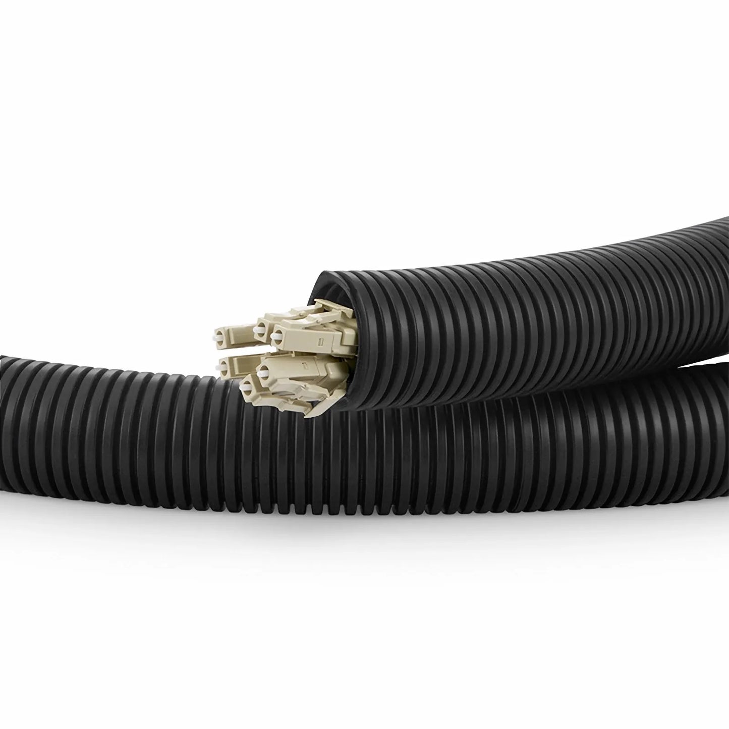 25m (82ft) Black Flame Retardant Polypropylene Convoluted Tubing, 23mm Inside Diameter