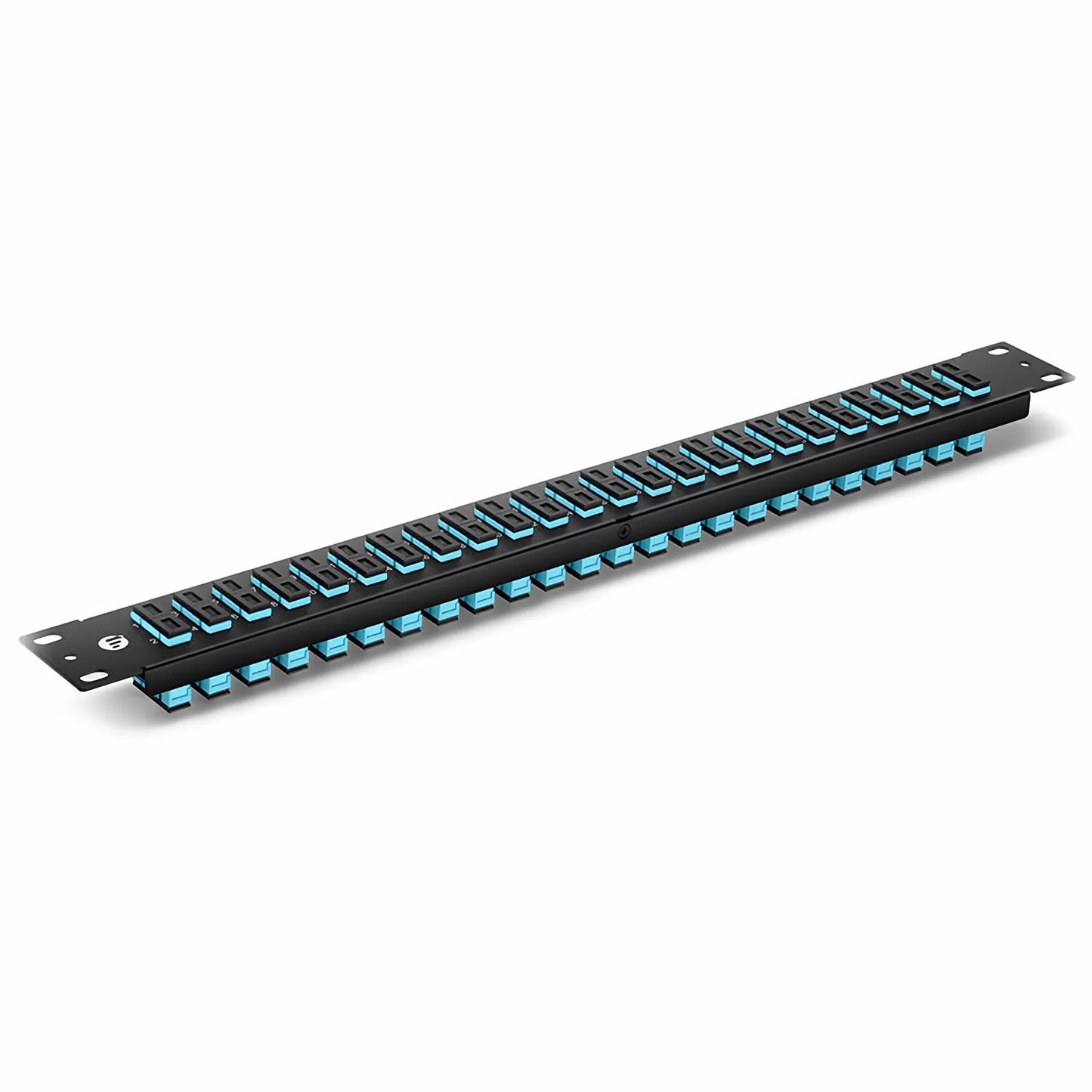 FHU™ 1U 19'' Fiber Adapter Panel, 48 Fibers OM4 Multimode, 24 x SC UPC Duplex (Aqua) Adapter, Ceramic Sleeve