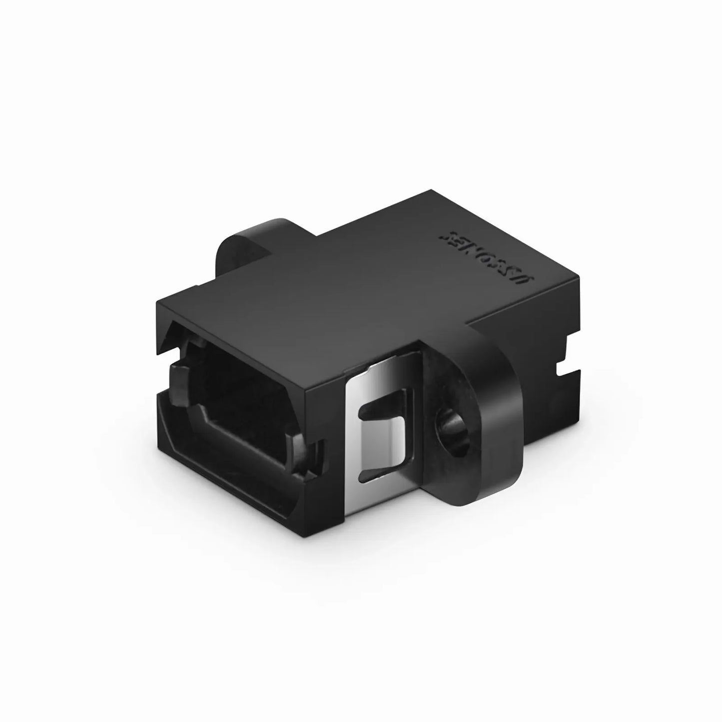 US Conec MTP®/MPO-16 Black Fiber Optic Adapter/Coupler with Flange, Key Up to Down