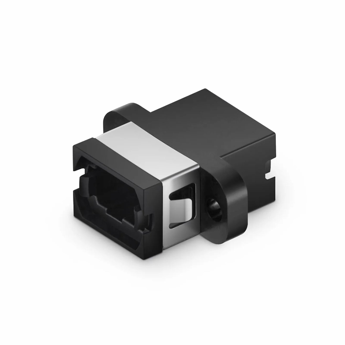 US Conec MTP®/MPO-16 Black Fiber Optic Adapter/Coupler with Flange, Key Up to Down