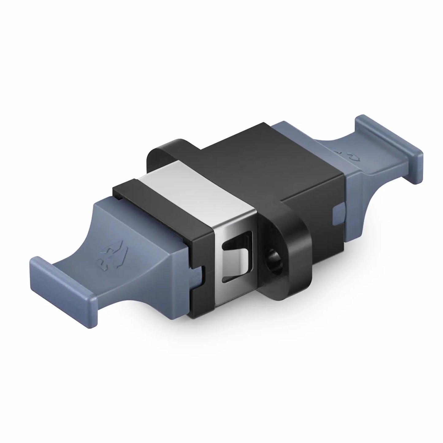 US Conec MTP®/MPO-16 Black Fiber Optic Adapter/Coupler with Flange, Key Up to Down