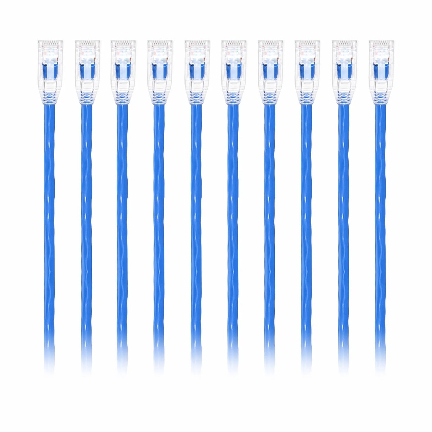 1ft (0.3m) Cat6 24AWG Snagless Unshielded (U/UTP) PVC CM Ethernet Network Patch Cable, Blue, (10pcs/pack)