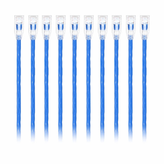 8ft (2.4m) Cat6 24AWG Snagless Unshielded (U/UTP) PVC CM Ethernet Network Patch Cable, Blue, (10pcs/pack)