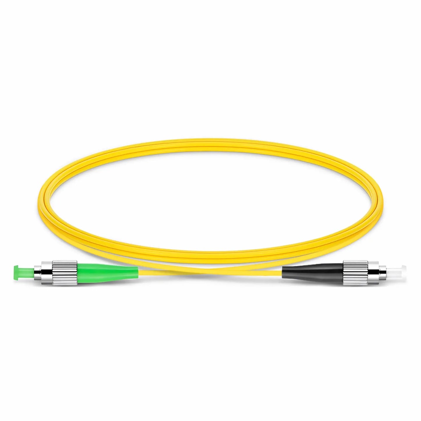 1m (3ft) Fiber Patch Cable, 1 Fiber, FC APC Simplex to FC UPC Simplex, Single Mode (OS2), Riser (OFNR), 2.0mm, Tight-Buffered, Yellow