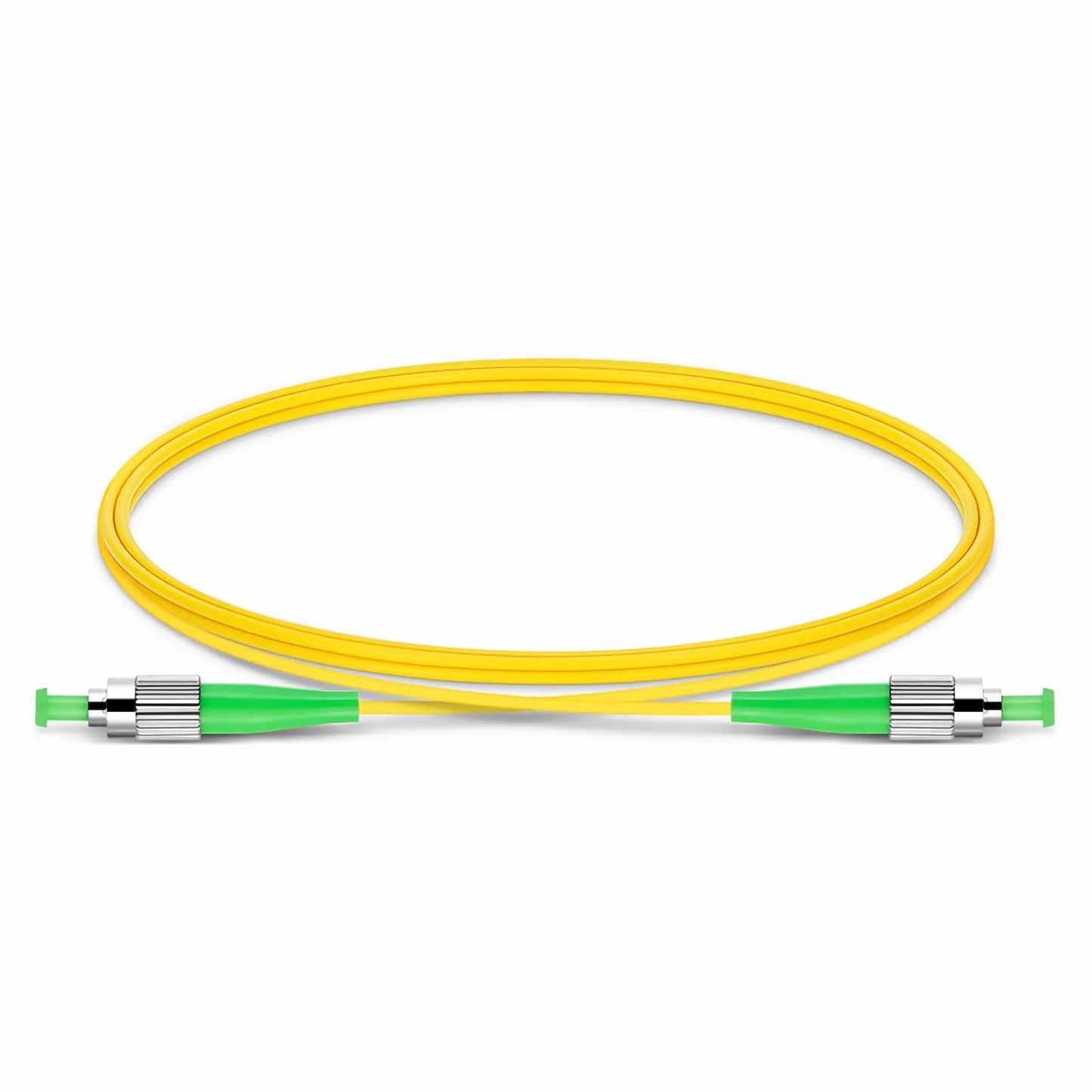 1m (3ft) Fiber Patch Cable, 1 Fiber, FC APC Simplex to FC APC Simplex, Single Mode (OS2), Riser (OFNR), 2.0mm, Tight-Buffered, Yellow