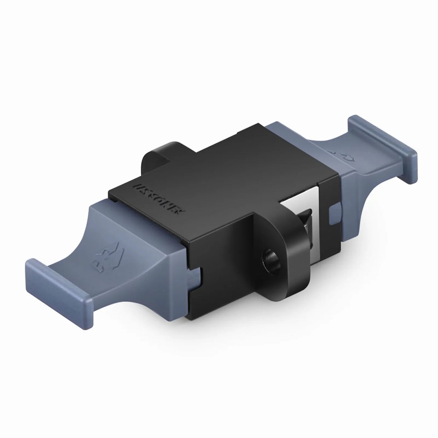 US Conec MTP®/MPO-16 Black Fiber Optic Adapter/Coupler with Flange, Key Up to Down
