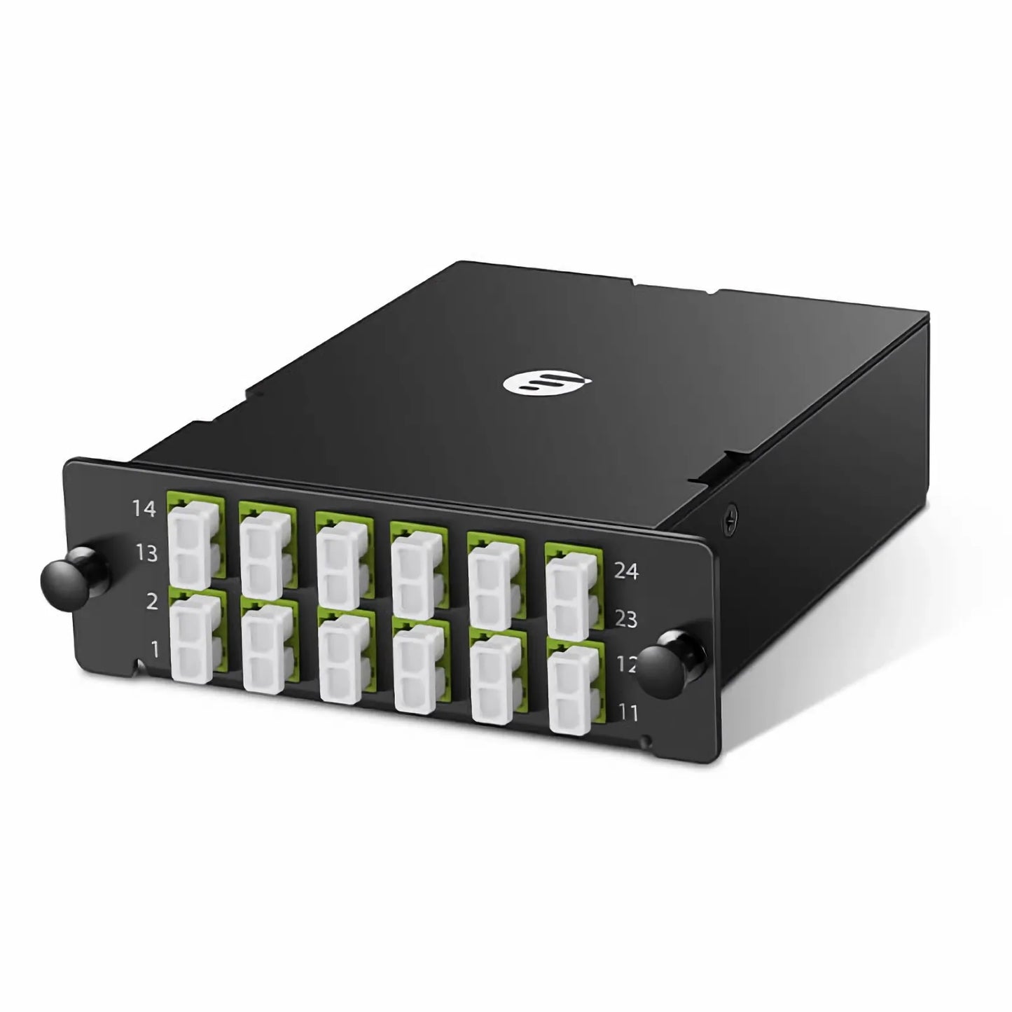 FHD™ MTP®-LC Cassette, OM5 Multimode, Type AF, 24 Fibers, MTP®-24 (Male) to 12 x LC Duplex, 0.35dB Max.