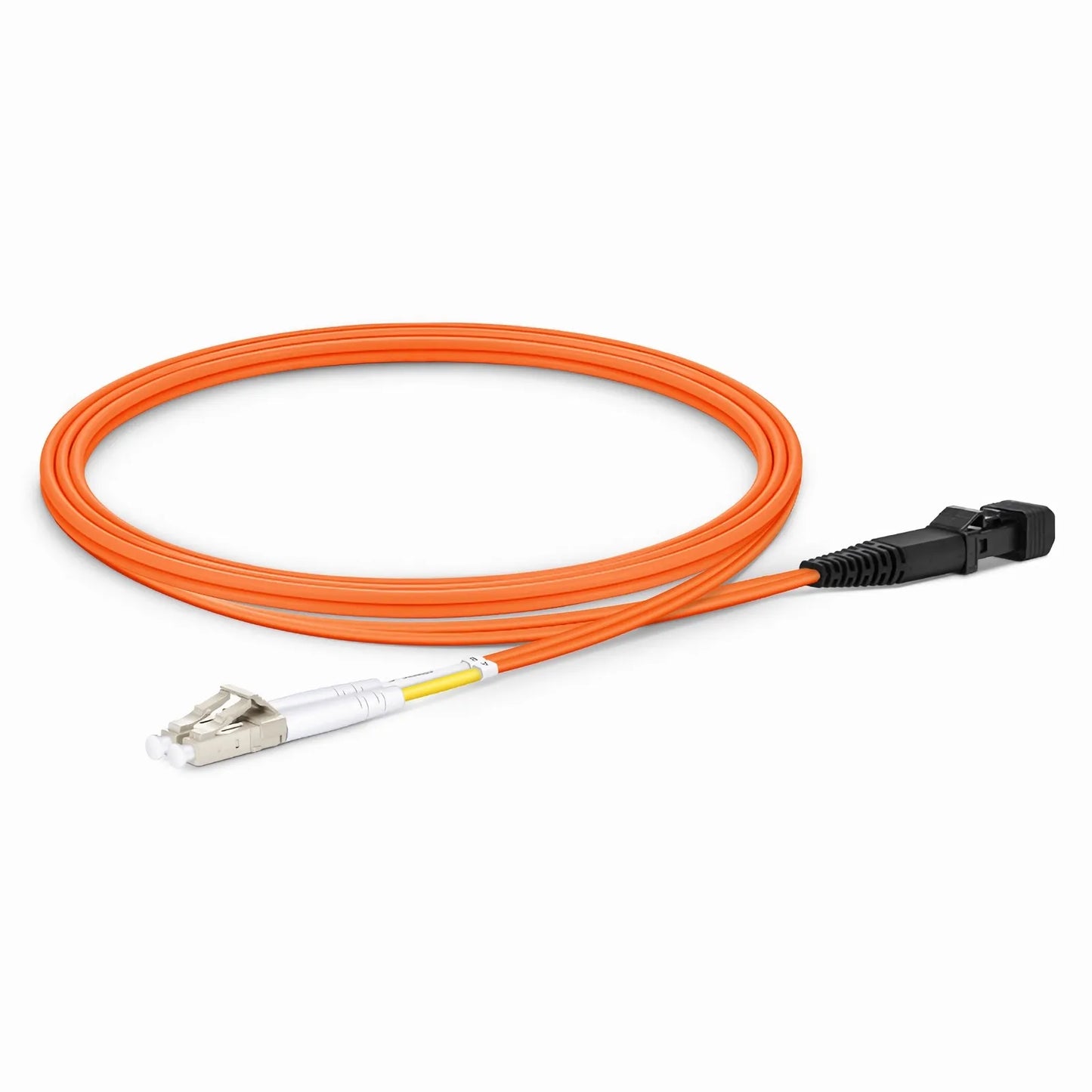 1m (3ft) Fiber Patch Cable, 2 Fibers, LC UPC Duplex to MTRJ UPC Male Duplex, Multimode (OM2), Riser (OFNR), 1.8mm, Tight-Buffered, Orange