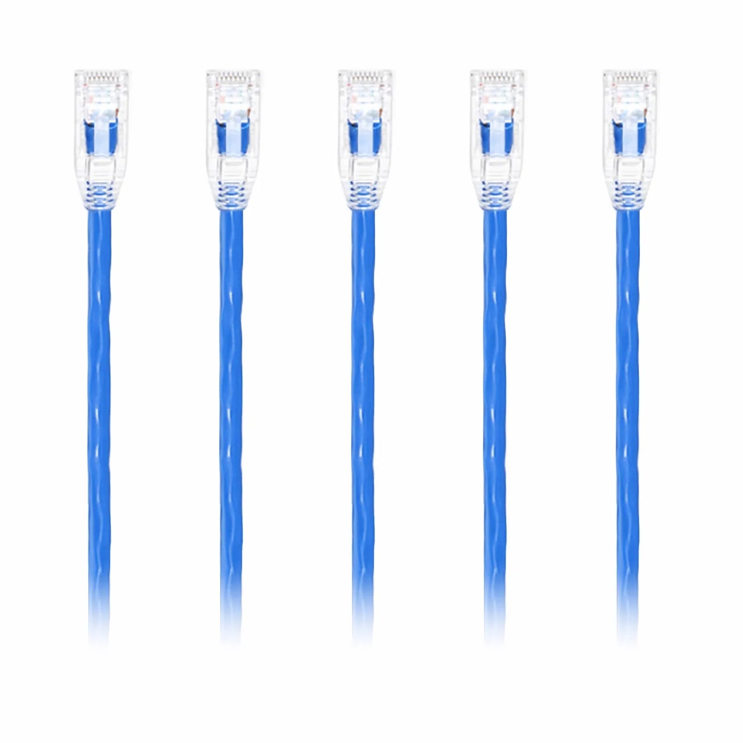 10ft (3m) Cat6 24AWG Snagless Unshielded (U/UTP) PVC CM Ethernet Network Patch Cable, Blue, (5pcs/pack)