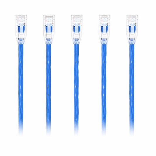 10ft (3m) Cat6 24AWG Snagless Unshielded (U/UTP) PVC CM Ethernet Network Patch Cable, Blue, (5pcs/pack)