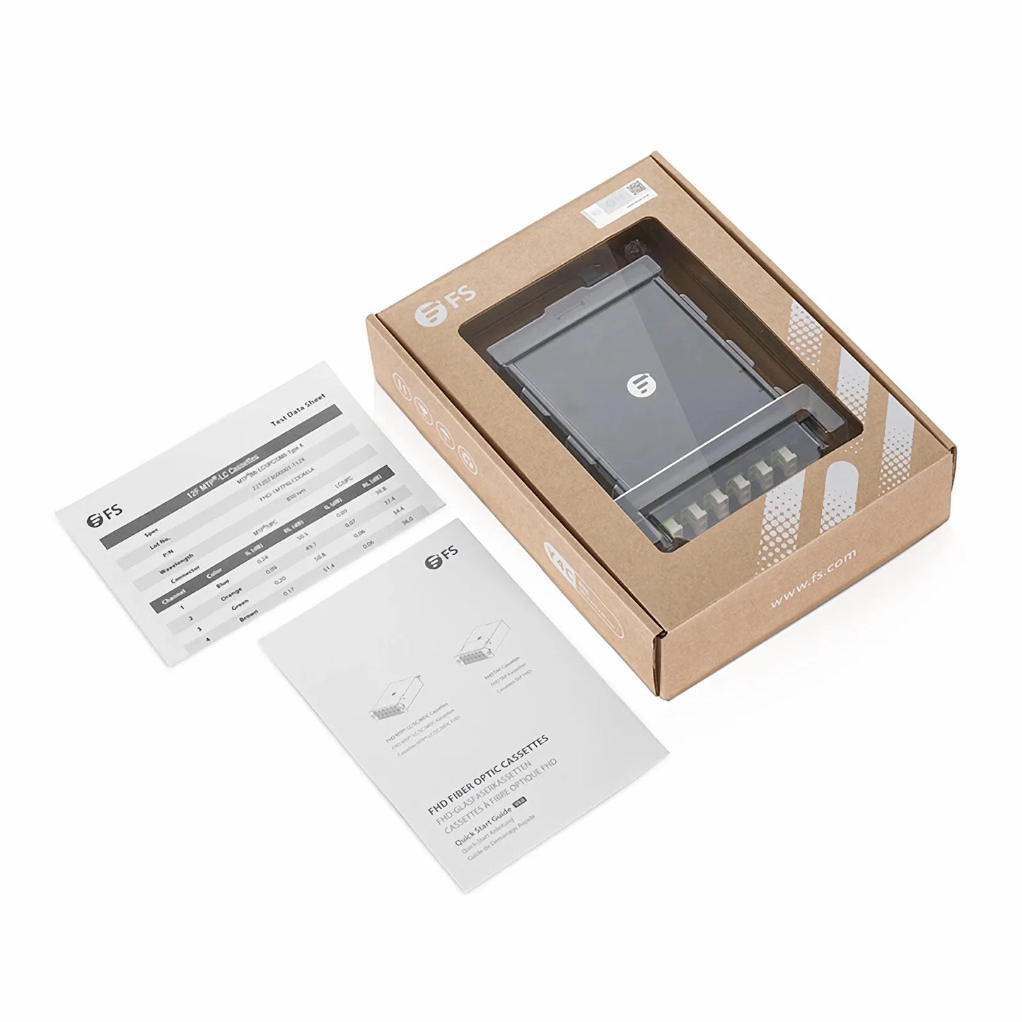 FHD™ MTP®-LC Cassette, OM5 Multimode, Type A, 12 Fibers, MTP®-12 (Male) to 6 x LC Duplex, 0.35dB Max.