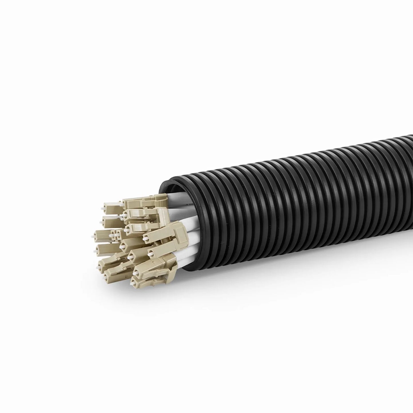 25m (82ft) Black Flame Retardant Polypropylene Convoluted Tubing, 36mm Inside Diameter