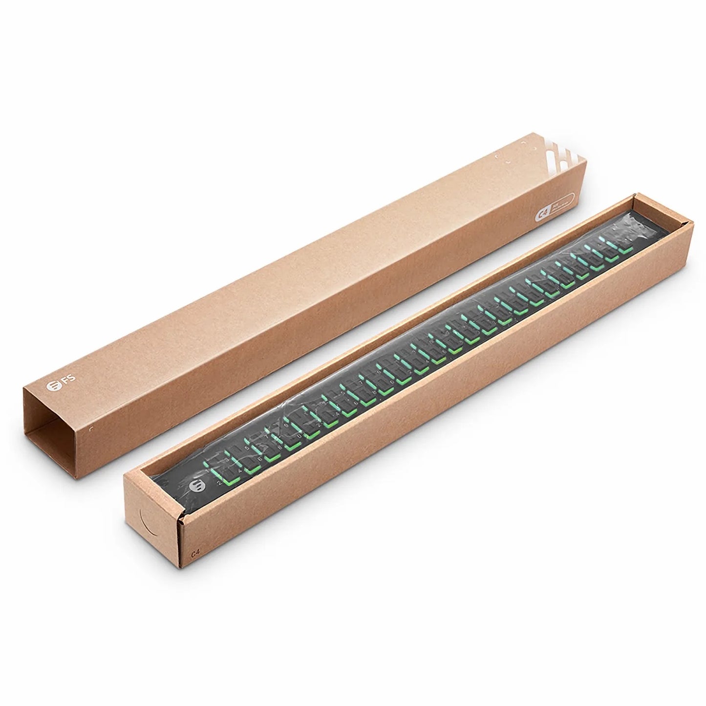 FHU™ 1U 19'' Fiber Adapter Panel, 48 Fibers OS2 Single Mode, 24 x SC APC Duplex (Green) Adapter, Ceramic Sleeve