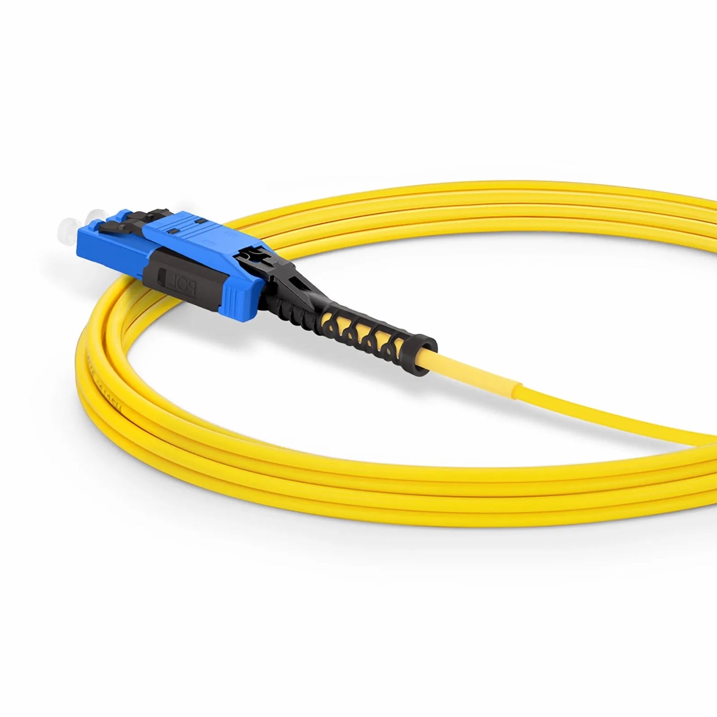 10m (33ft) Fiber Patch Cable, 2 Fibers, LC UPC Duplex to LC UPC Duplex Flat Clip with Push-Pull Boot Uniboot, Single Mode (OS2), Riser (OFNR), 2.0mm, Yellow