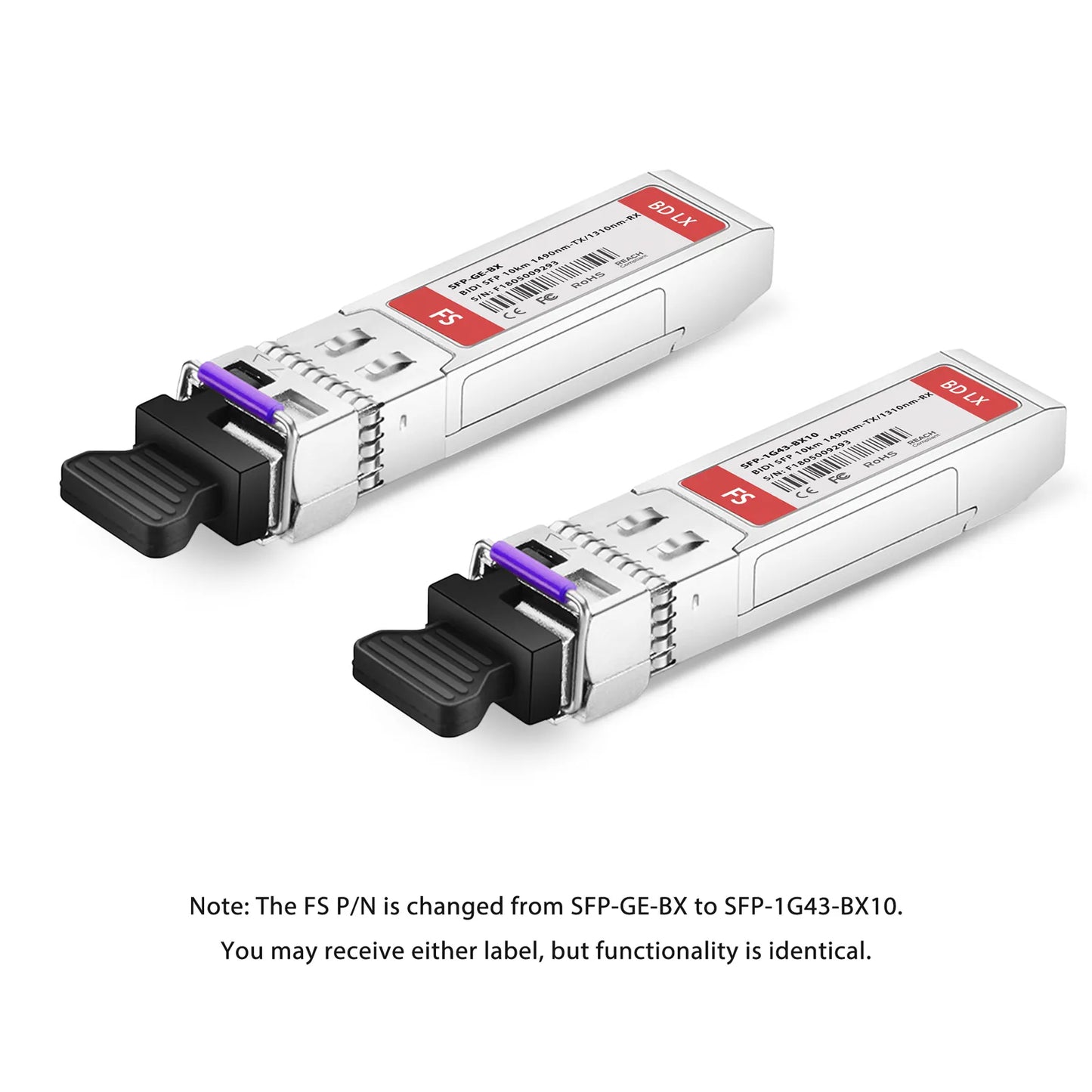 Cisco GLC-BX-D Compatible 1000BASE-BX-D SFP BiDi 1490nm-TX/1310nm-RX 10km DOM Simplex LC/UPC SMF Optical Transceiver Module